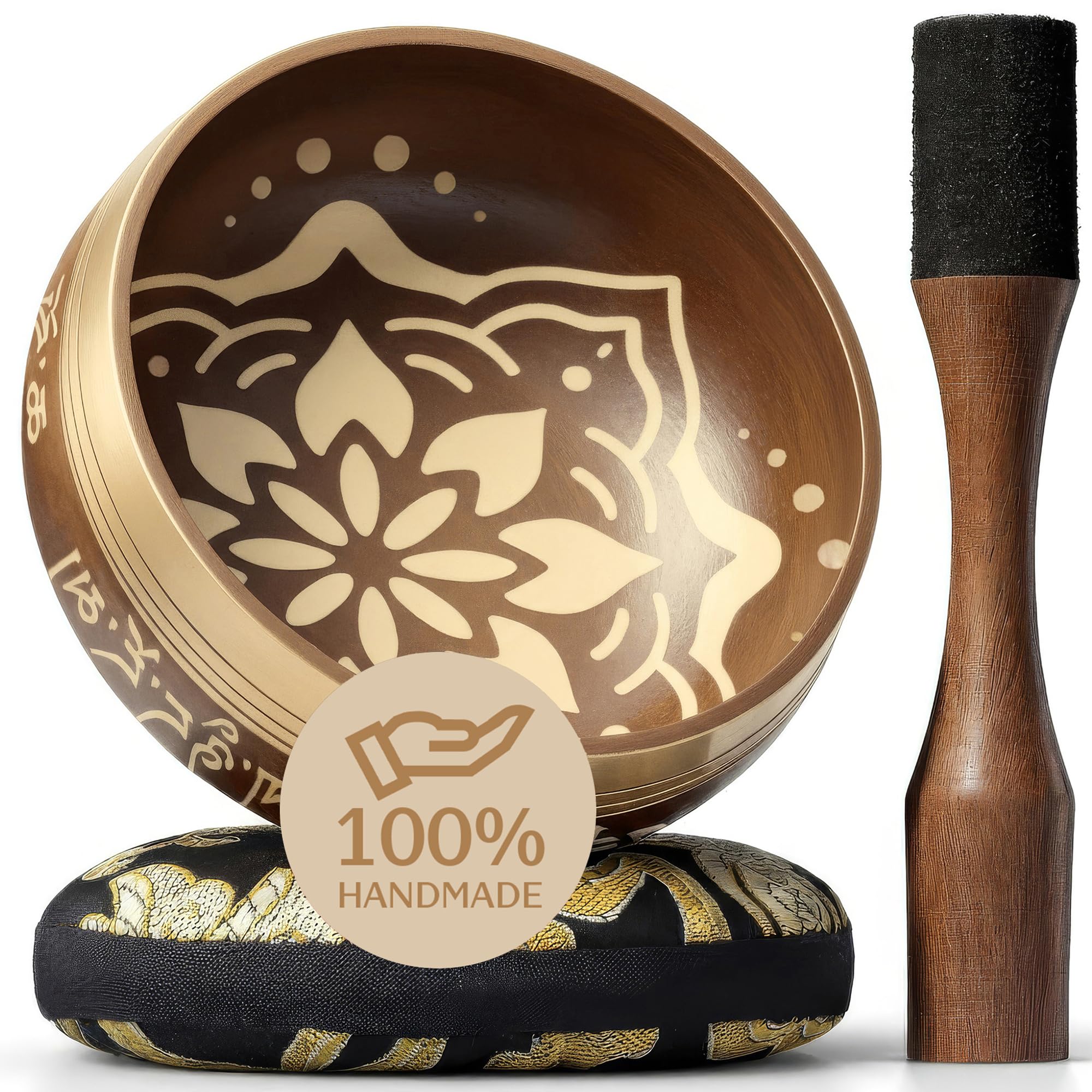 Silent Mind Tibetan Singing Bowl Set – Easy to Play & Beginner Friendly Meditation Bowl with Cushion & Mallet | Stress Relief & Mindfulness | Gift-Ready
