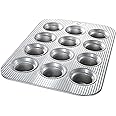 USA Pan Bakeware Muffin Pan, 12 Cup, Aluminized Steel