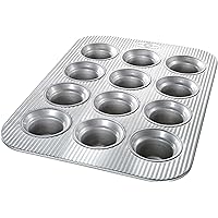 USA Pan Bakeware Muffin Pan, 12 Cup, Aluminized Steel