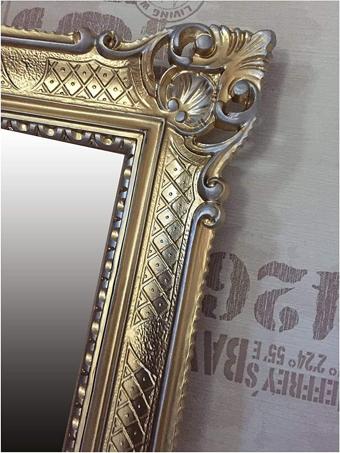 Lnxp Cadre Photo pour Mariage Style rétro avec Cadre Photo Style Baroque Rokoko Repro Shabby Chic Noir 96 x 57 cm