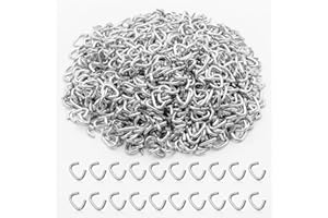Mostantu 1000Pcs 3/8" Galvanized Hog Rings Upholstery Hog Rings for Auto Upholstery and Fencing, Bagging, DIYCraft, Furniture