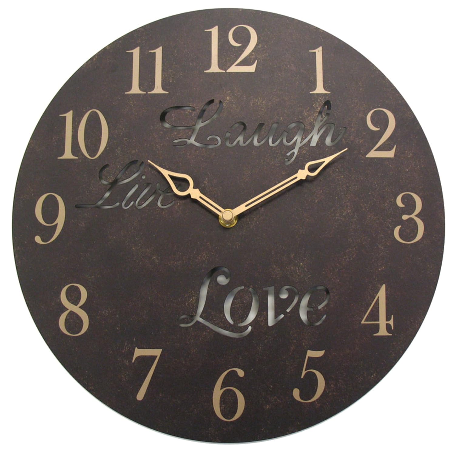 Geneva 12Inch Live Laugh Love Metal Wall Clock Home & Kitchen