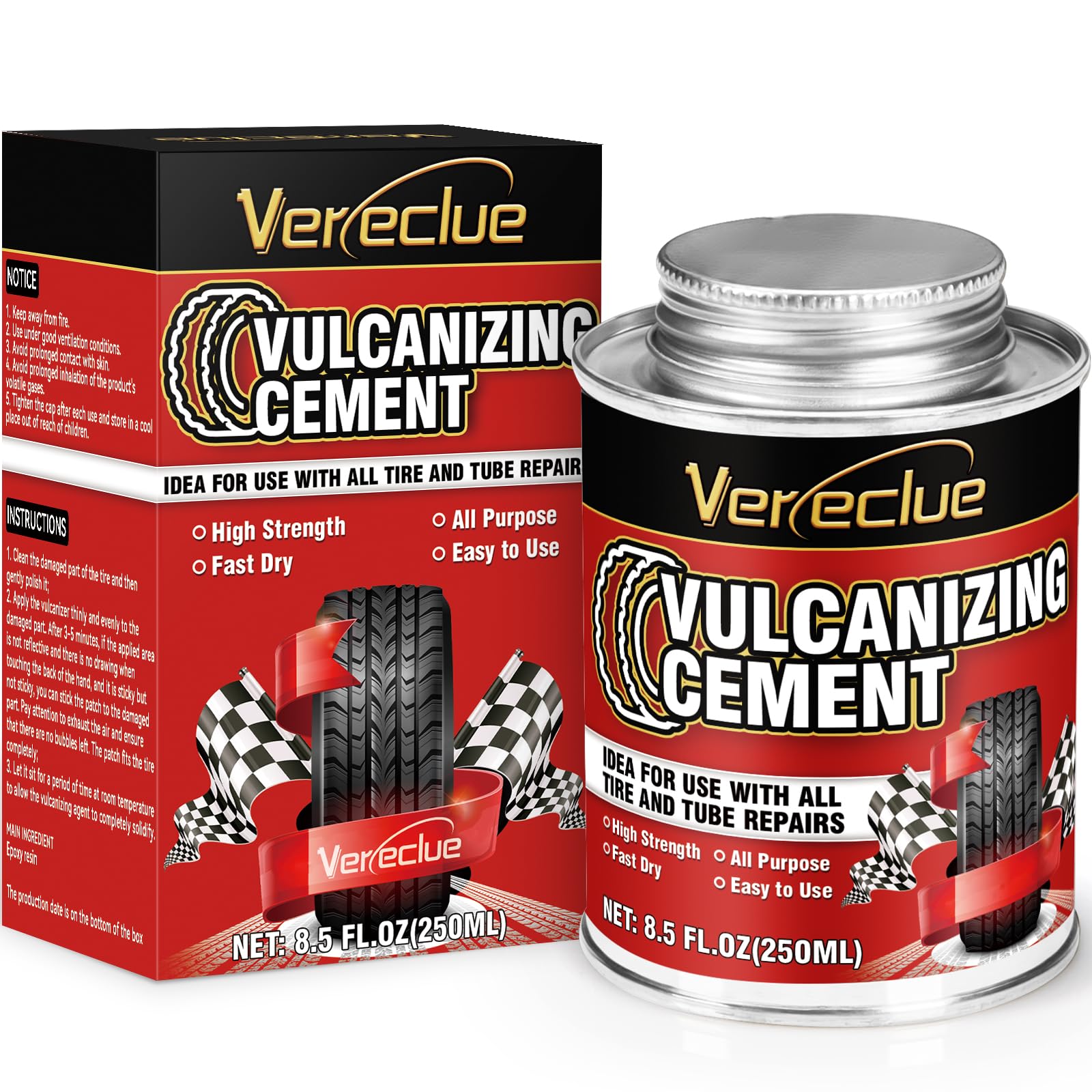 Chemical Vulcanizing Cement, Clear Tire Repair