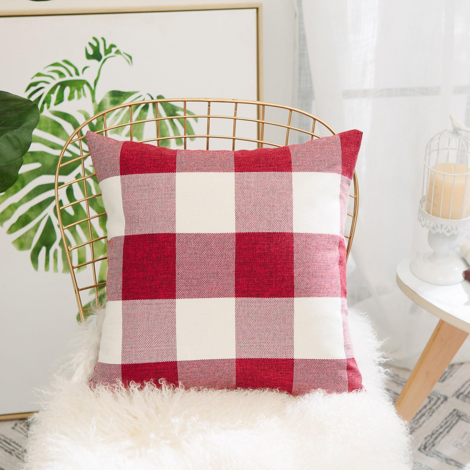 Amazon Com Home Brilliant Decorations Red White Buffalo Checkers