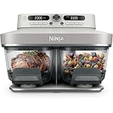 Ninja Crispi DualZone Glass Countertop Air Fryer, Bone, DD101IV2 | 6-in-1, Air fry, bake, dehydrate, max crisp, roast, recrisp, 1785W, 450F max, 2x4Qt glass containers