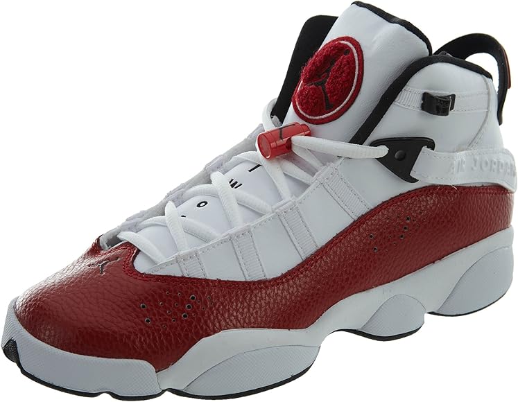jordan 6 rings black white gym red