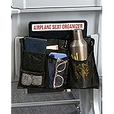 SKY STASH Airplane Seat Organizer to Clip onto Airplane Seat Pocket | Travel Essentials Accessory with Improved Universal Compatibility (15 x 9 Inches)