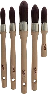 CORAL Aspire 5 Piece Round Sash Paint Brush Set 15 18 21 25 18mm FSC Wood