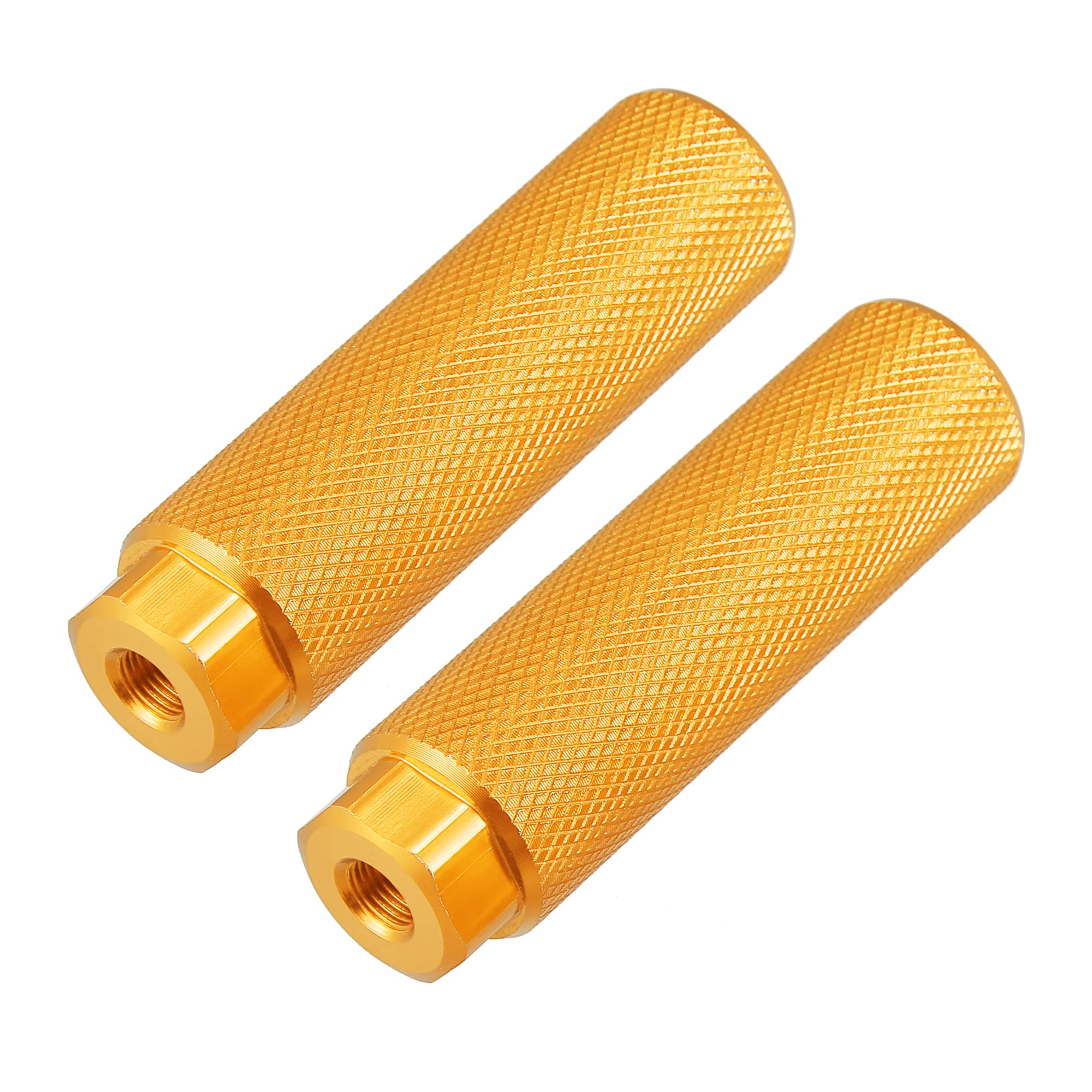 X AUTOHAUX Pair Rear Foot Pegs Footrests Yellow for Bicycle Fit 3/8 Inch Axles