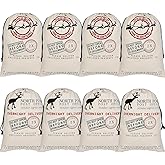 Dvaorc 8 Pack Large Christmas Bag with Drawstring Santa Sacks 27.5 X 19.5 Inch Gift Bags Xmas Canvas Cotton Sack Christmas Stocking Xmas Package Storage Bags (Style-2)