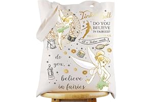 WZMPA Princess Tinker Bell Tote Bag Tinker Bell Fans Gift Do You Believe In Fairies Shoulder Bag Fairy Pixie Merchandise