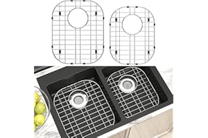 DPZM 2Pack Sink Protector Grid 13"x16"and 11.2"x14.5", Stainless Steel Sink Protectors for Kitchen Sink, Rust Resistant Sink Grate for Bottom of Kitchen Sink with 2Pack Sink Drain Strainer