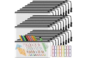 YOPCDJ 24 Pack Mesh Zipper Pouch Bags Small, Zipper Pencil Pouches, 9.2 x 4.7 in Clear Pencil Pouch Bulk, Pencil Bags with Zipper for Travel Storage, Black