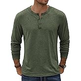 COOFANDY Men's Henley T-Shirt Long Sleeve Casual Lightweight Pullover Shirts Soft Stretch Basic Tees Fall Tops