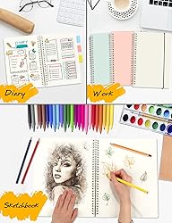 SUNEE Blank Spiral Notebook - 3 Pack A5 Sketch Book