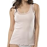 VAVONNE Lace Camisole Tank Tops for Women, Soft Stretch Ribbed Cotton Cami