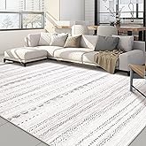 Nakagishi Area Rug Living Room Rugs: 5x7 Washable Boho Large Neutral Farmhouse Soft Moroccan Stain Resistant Indoor Floor Carpet for Bedroom Nursery Kids Playroom Office Dining Room Home House- Gray