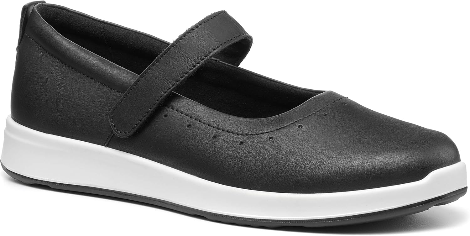 OFFCUP Damen Mary Jane Schuhe - Leder Mit Klettverschluss