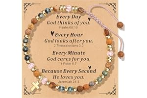 TAGOMEI Christian Gifts for Women Cross Bracelet Birthday Gifts for Women Religious Bracelets Bible Verse Faith Jesus Bracelets Christmas Gift Stocking Stuffers for Teens Girls Handmade Beaded Jewelry