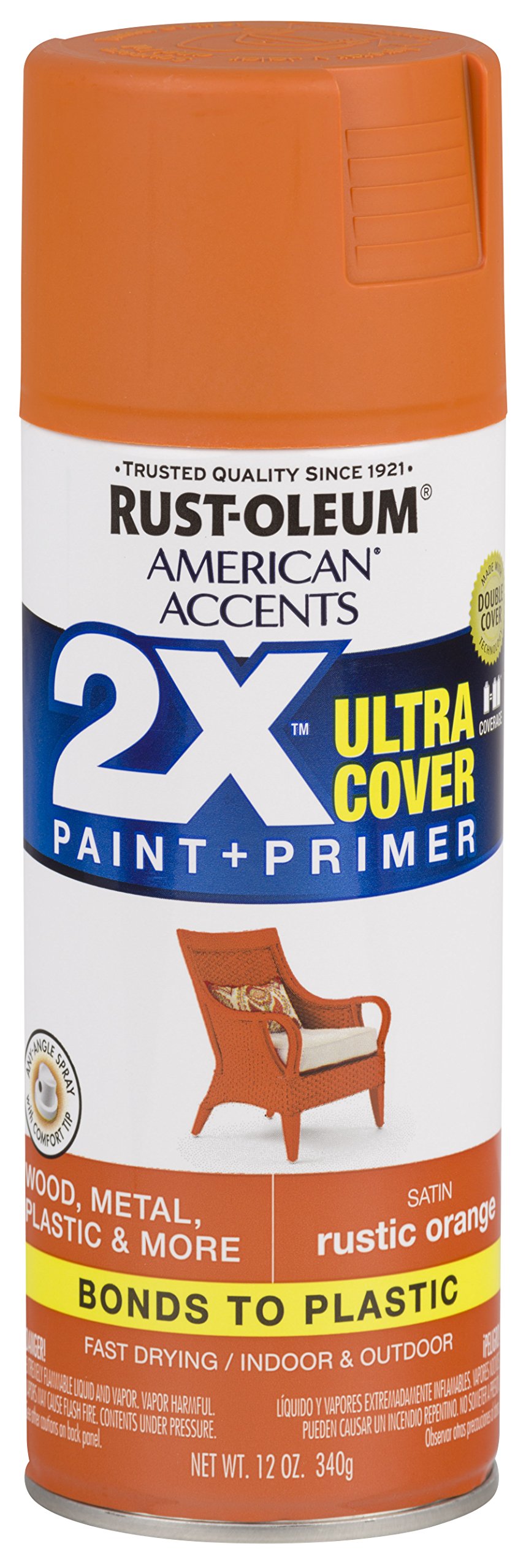 Rust-Oleum 327927-6 PK American Accents Spray Paint, 12 Ounce (Pack of 6), Satin Rustic Orange