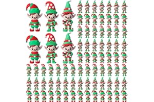 Chunful 60 Pcs Christmas Mini Elf Figures Tiny Elves Figurines to Hide Small Gnomes Goodie Bag Fillers Miniatures Winter Xmas New Year Holiday Party Favors Decorations