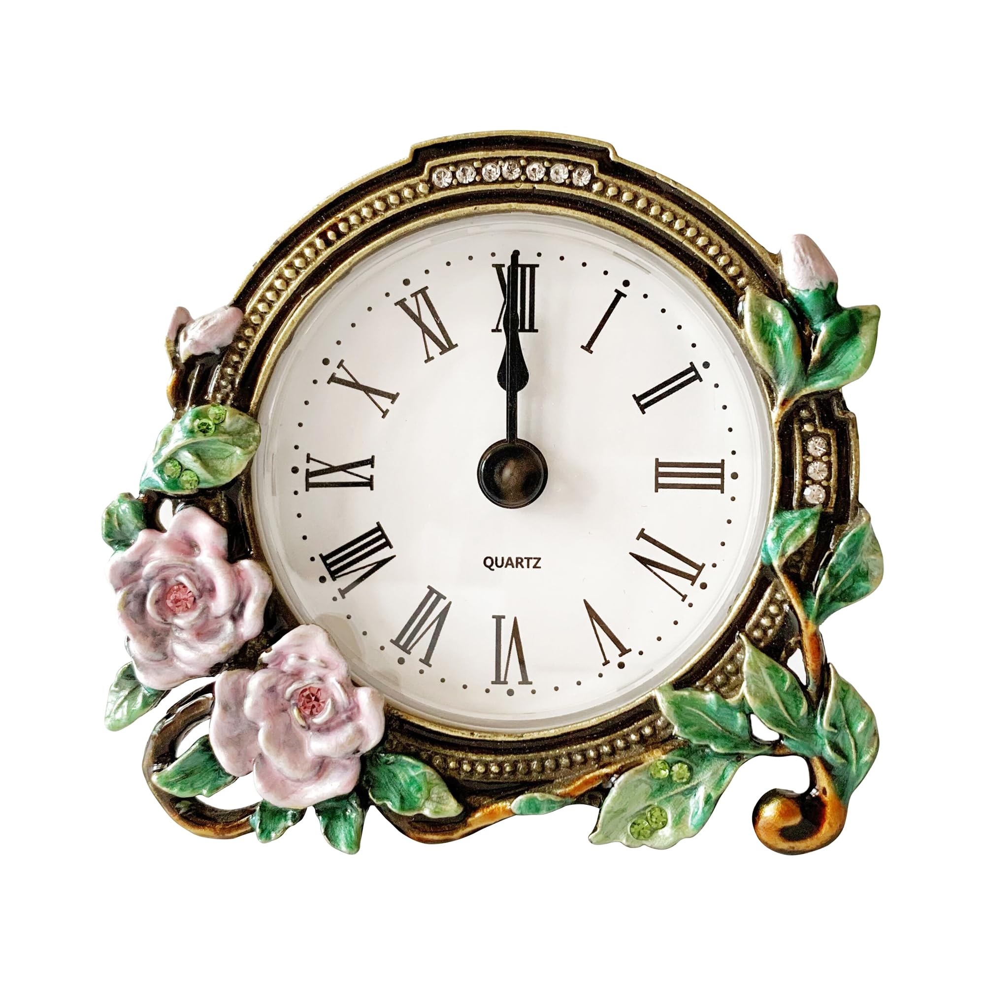 Pasiir Vintage Mini Analog Table Clock, Silent Small Table Clock with ...