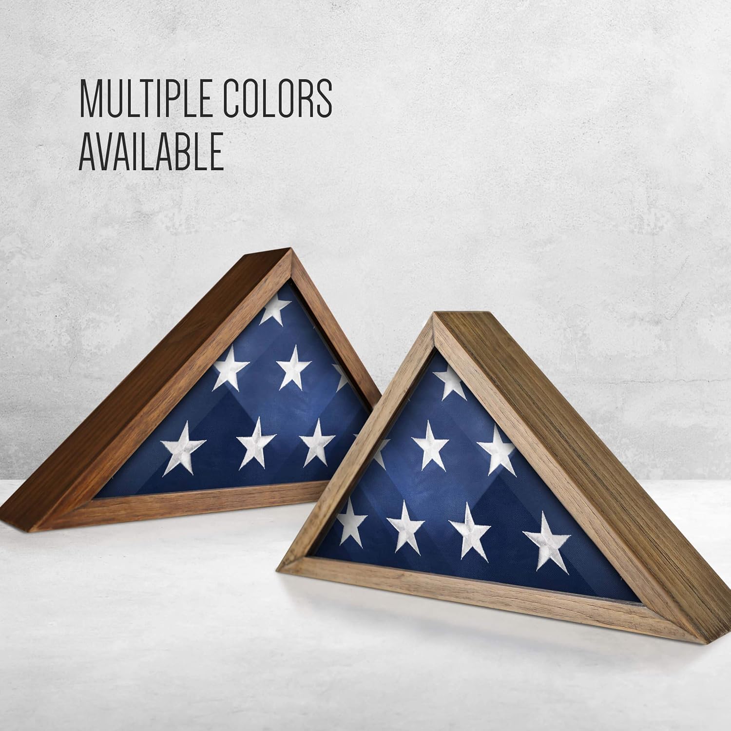 Flag Shadow Box to Display Folded Flag Wall Mounted Burial Flag Frame