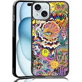 MMYAJT Vintage Trippy Phone Case Fit for iPhone 15 — TPU Shockproof Protective Art Evil Eyes Phone Cover Gift for Boy Girl Men Women
