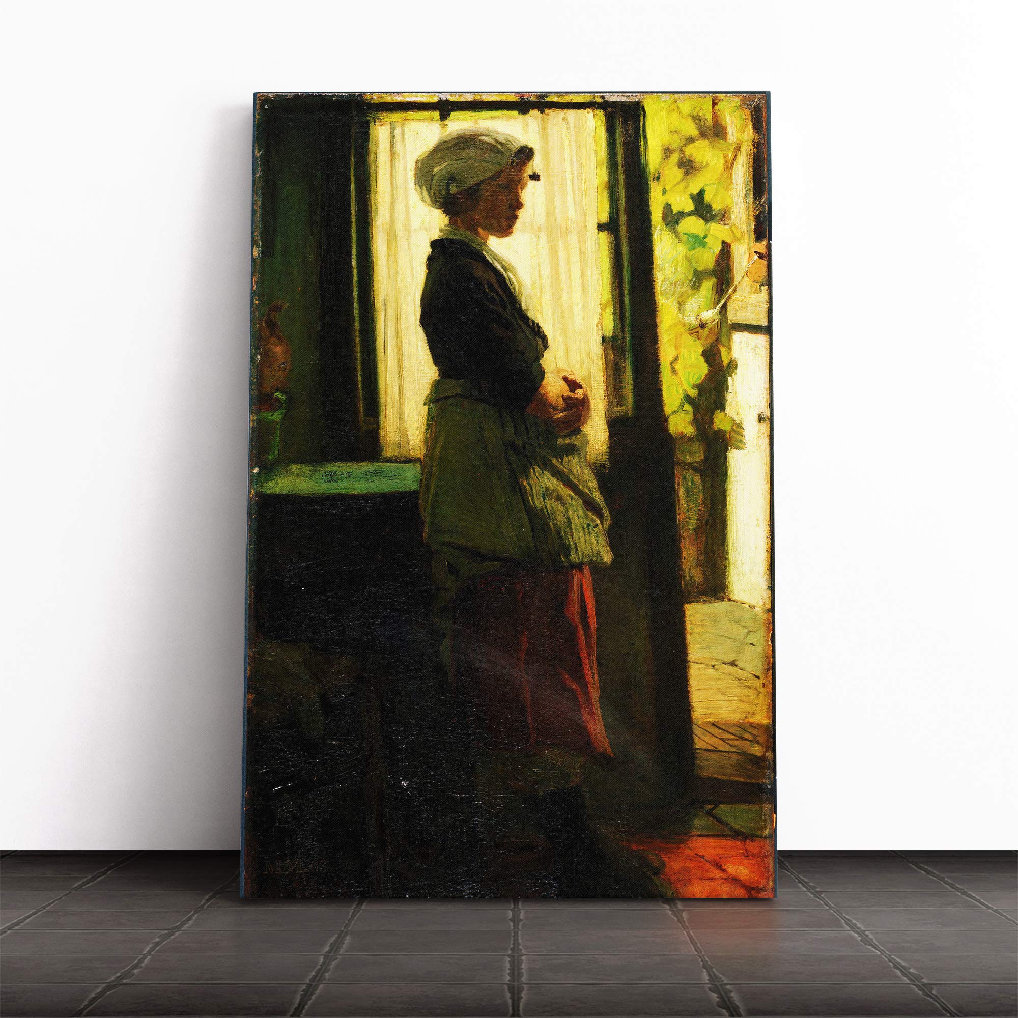 Jacob Maris Woman Oil Canvas Print | Gallery Wrapped 30mm Frame Wall Art | 20x14 inches | Ready to Hang | Modern People Picture | Living Room Bedroom Lounge Office