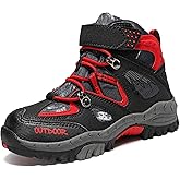 JMFCHI Kids Hiking Boots Boys Girls Outdoor Walking Climbing Sneaker Comfortable Non-slip Snow Shoes Hiker Boot Antiskid Steel Buckle Sole