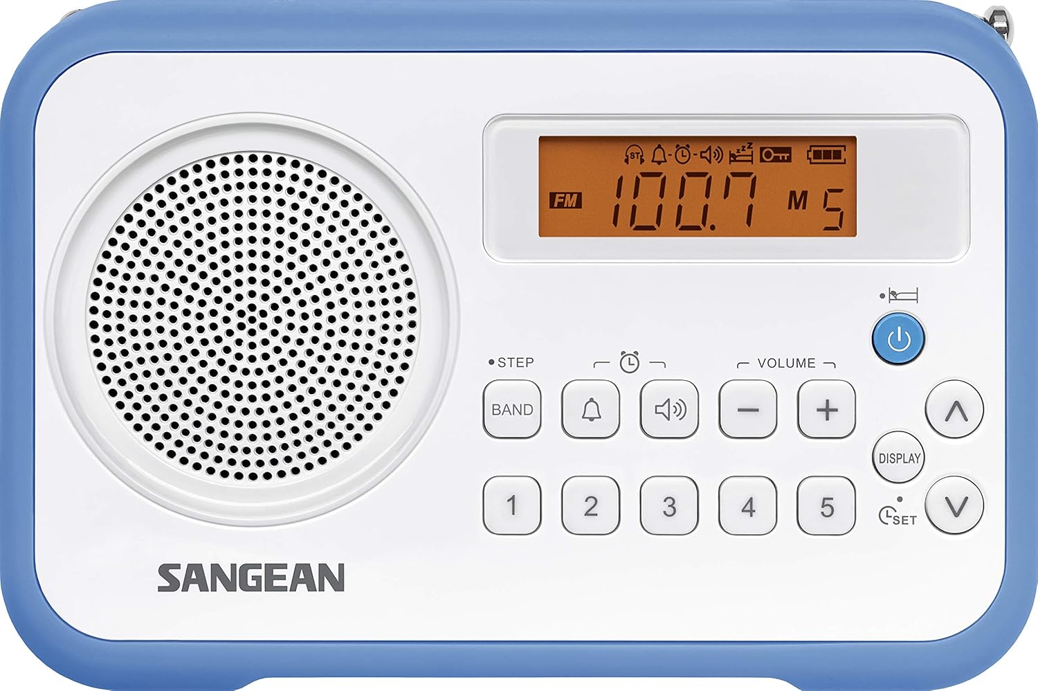 Sangean PR-D18BU AM /FM / Portable Digital Radio with Protective Bumper (White/Blue): Home Audio & Theater