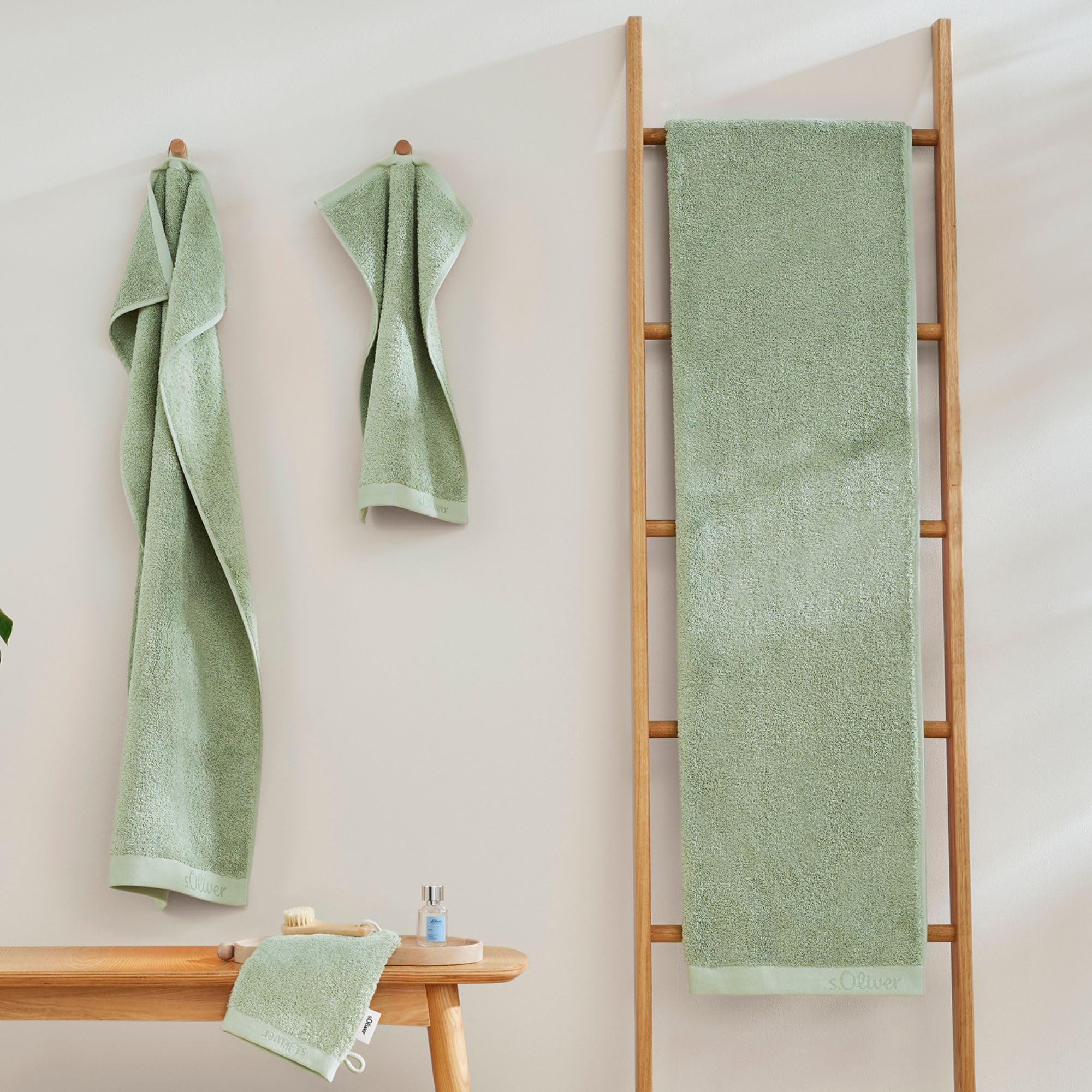 s.Oliver Handtuch 50x100 cm - 100% Baumwolle, 600 g/m², weich & saugstark, Handtücher hellgrün 5