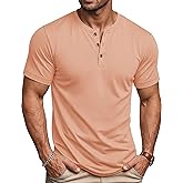 MAGCOMSEN Men's Henley Short Sleeve Shirt Moisture Wicking Lightweight Cotton T-Shirts Casual Summer Basic Tee Shirt