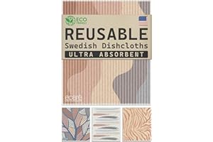 Eparé Swedish Dish Cloths for Kitchen - 4 Pack Cellulose Sponge Cloths Kitchen Reusable & Disposable Dish Cloths - No Odor Sw
