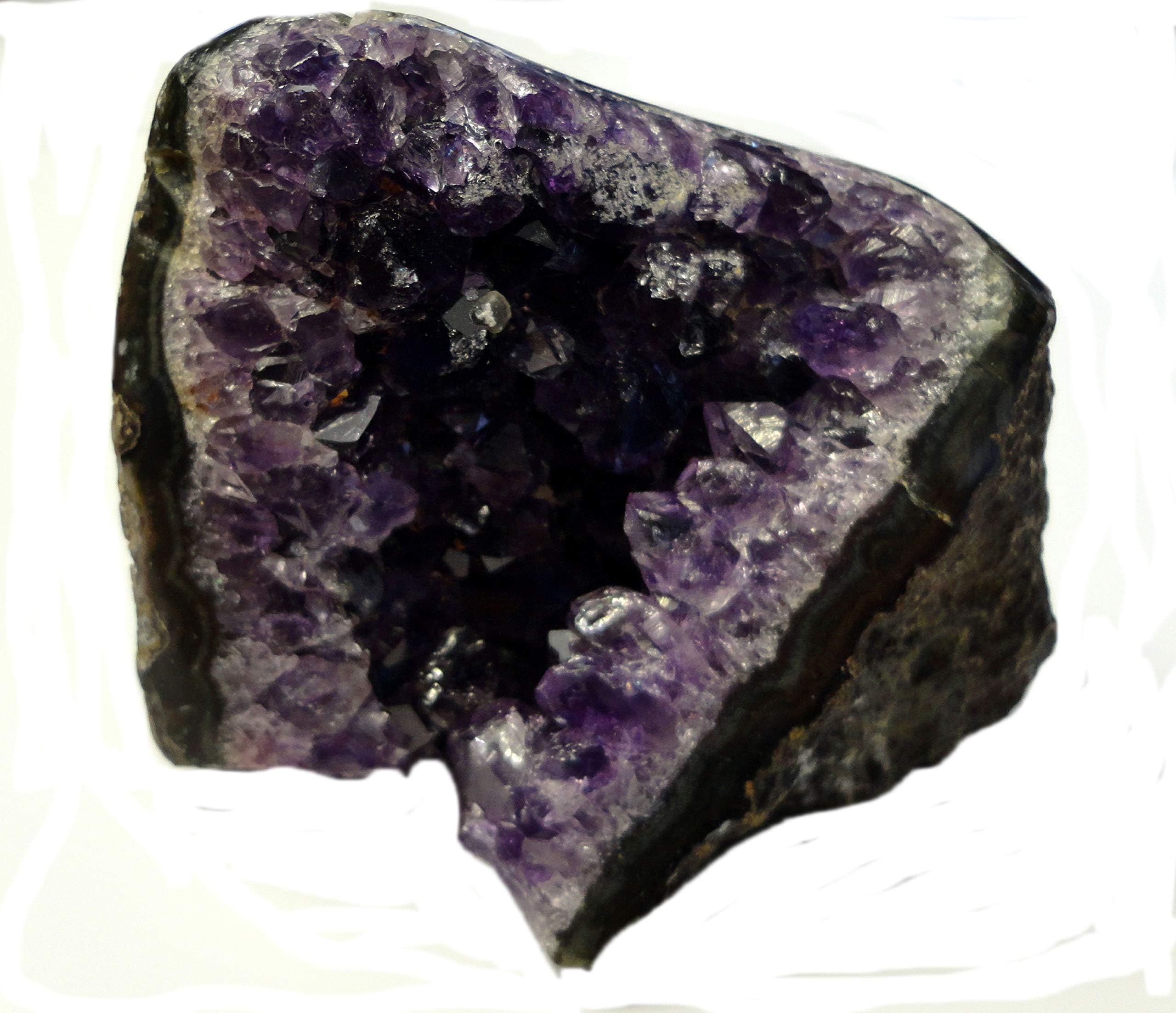 URUGUAY NATURAL AMETHYST CRYSTAL GEODE STAND ALONE ORNAMENT 1161 150mm FJ33
