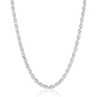 Authentic Solid Sterling Silver Rope Diamond-Cut Braided