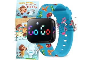 BENNY BRADLEY'S Potty Training Watch for Kids V2 – A Water Resistant Potty Reminder Device for Boys & Girls to Train Your Toddler with Fun/Musical & Vibration Interval Reminder with Potty Training eBook (Dino)