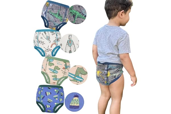 MooMoo Baby Absorbent Training Pants,4 Pack Training Underwear for Toddlers, Baby Training Pants for Boys and Girls Green 2T