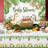 PIXHOTUL Jungle Safari Tablecloths 4 Pack 130 x 220cm Plastic Kids Party view 5