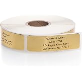 Gold Foil Personalized Return Address Labels Without Dispenser - Roll of 250 Custom Stickers