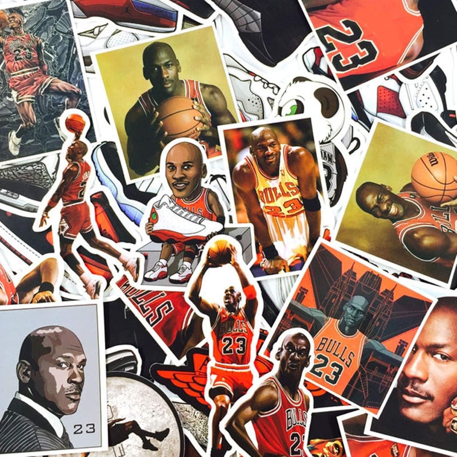 52pcs Not Repeat Basketball Stars Sneakers Notebook Bike Luggage Box Tide Brand Shoes Jordan Waterproof Sticker
