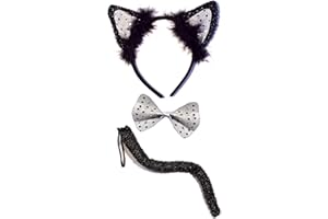 OLYPHAN Black Cat Costume Set for Adult - Halloween, Cosplay Accessory Kit