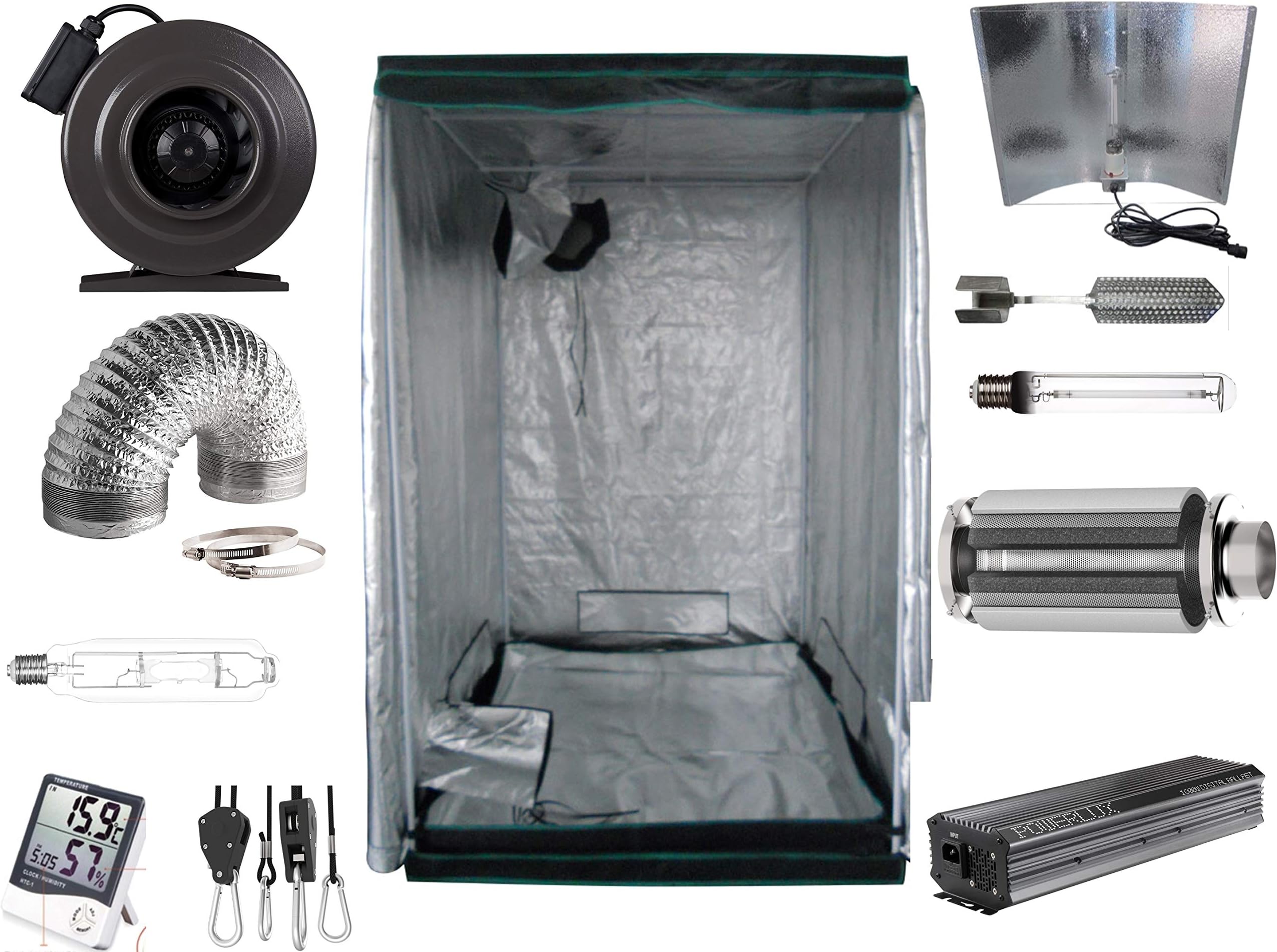 Nito GmbH Grow Box Complete Set 140 x 140 x 200 cm NDL MH CMH LED 600 W - 1000 W NDL PRO