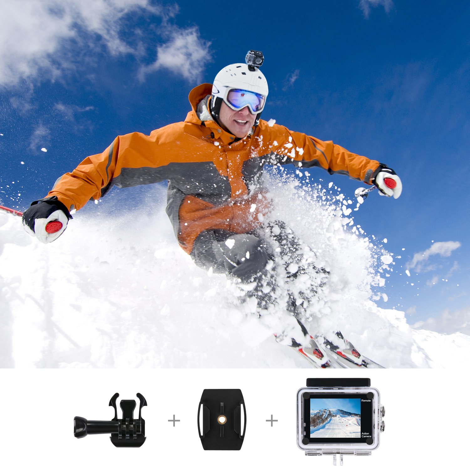 Экшн камера sports 4k ultra hd. HD водонепроницаемая 170 °.