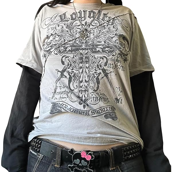 Y2k anime bag fairy grunge archive 平成 女児 Nicoxijia Women Vintage Y2K Long Sleeve Shirt Fairy Grunge