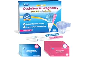 HEAL-CHECK 60 Ovulation and 20 Pregnancy Tests Strips with 80 Urine Cups, Fertility for Women TTC, Easy to Use at Home, Over 