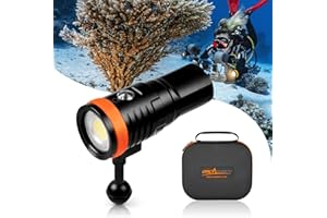 ORCATORCH D910V Scuba Diving Video Light, Max 5000 Lumens Underwater Flashlight with 120 Degree Wide Angle Beam, Underwater 1