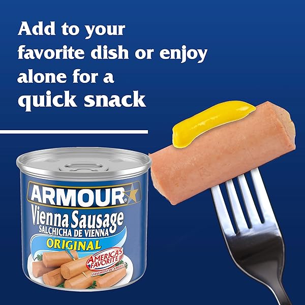 ARMOUR STAR VIENNA SAUSAGE, ORIGINAL FLAVOR, CANNED SAUSAGE, 4.6 OZ