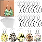 Palksky 50pcs Sublimation Blanks Products - Sublimation Earring Blanks with Earring Hooks and Jump Rings for Halloween Christmas Women Girls DIY Earring Project Sublimation Accessories
