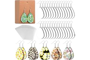 Palksky 50pcs Sublimation Blanks Products - Sublimation Earring Blanks with Earring Hooks and Jump Rings for Halloween Christmas Women Girls DIY Earring Project Sublimation Accessories